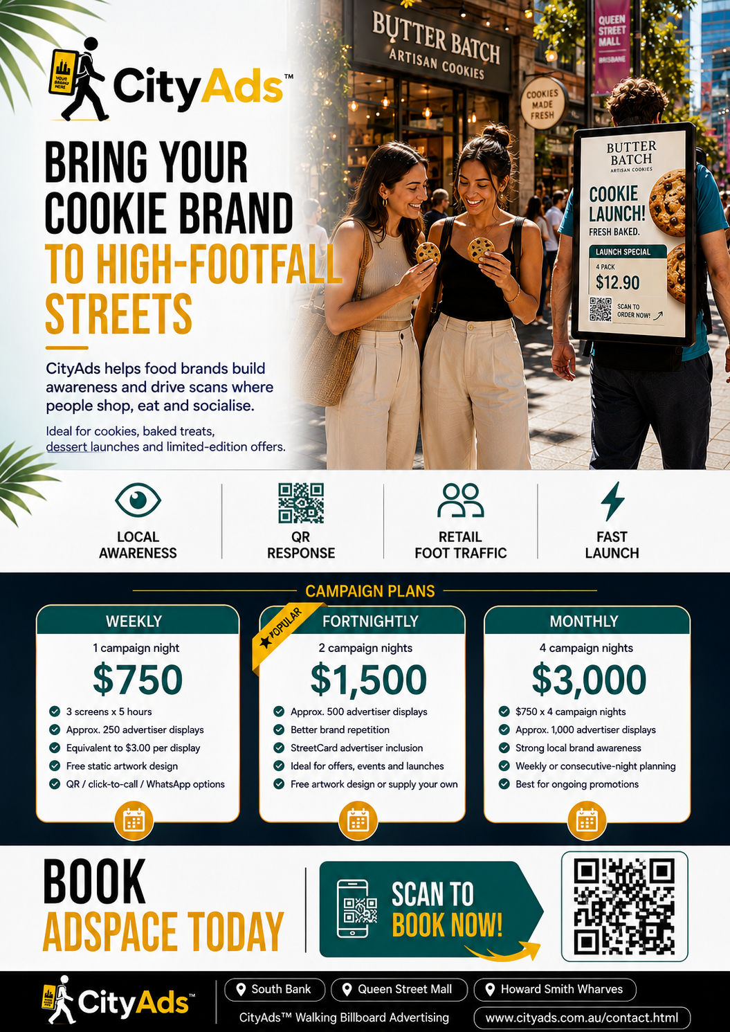 CityAds snack brand launch advertising flyer