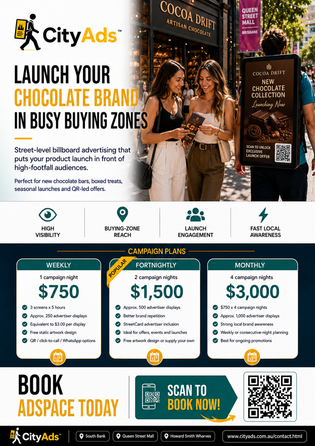 CityAds food and snack product launch advertising flyer