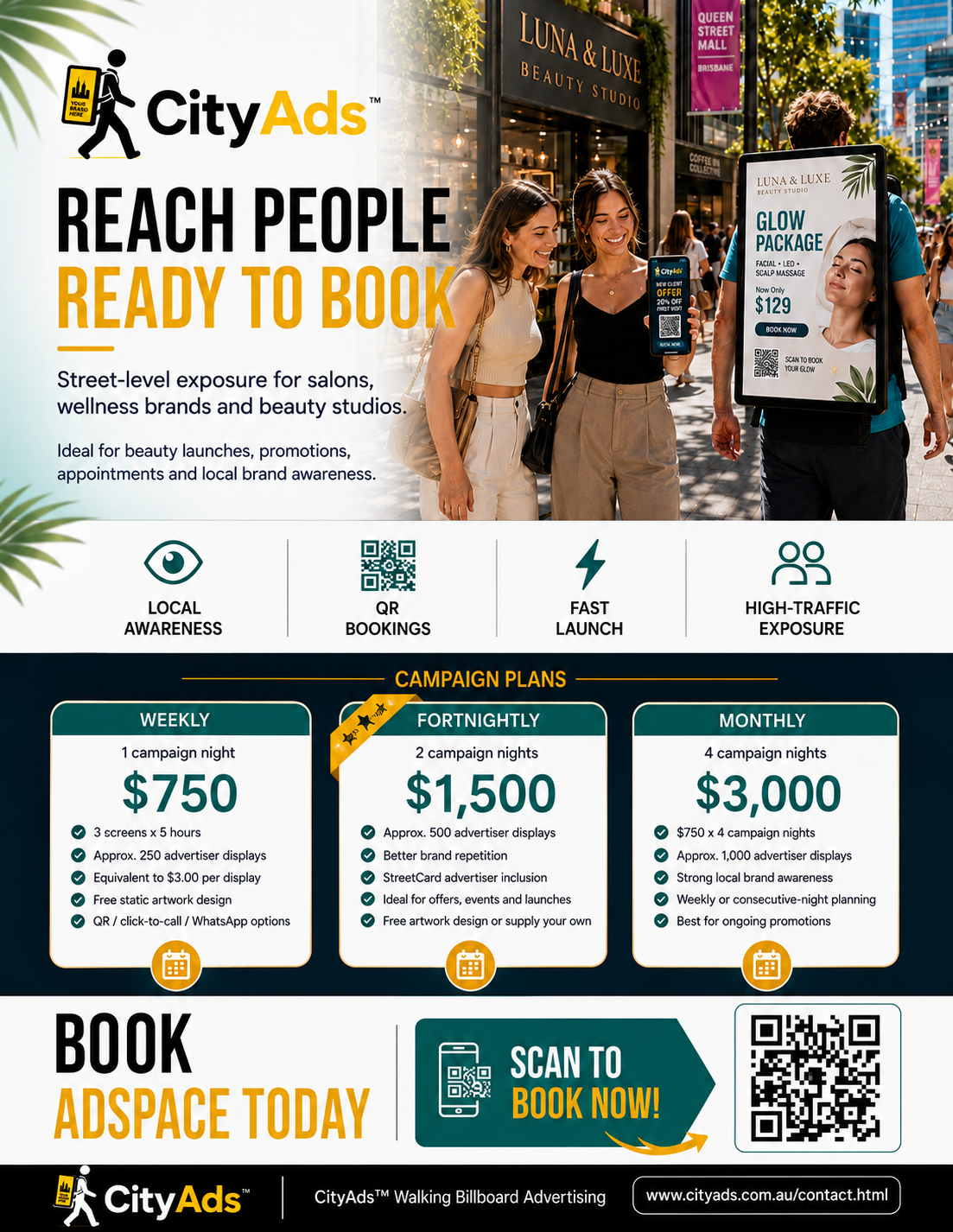 CityAds beauty and salon booking advertising flyer