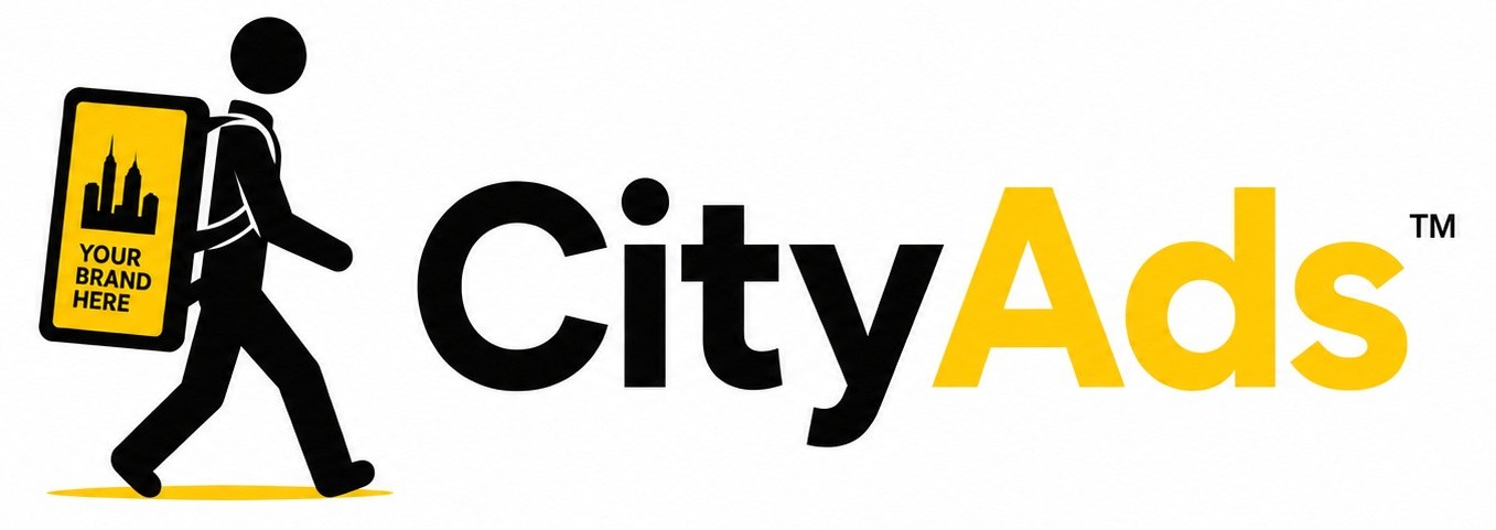 CityAds walking billboard advertising logo